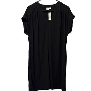 GAP Classic Black V-Neck Lightweight Sleeveless Dress with Pockets NWT